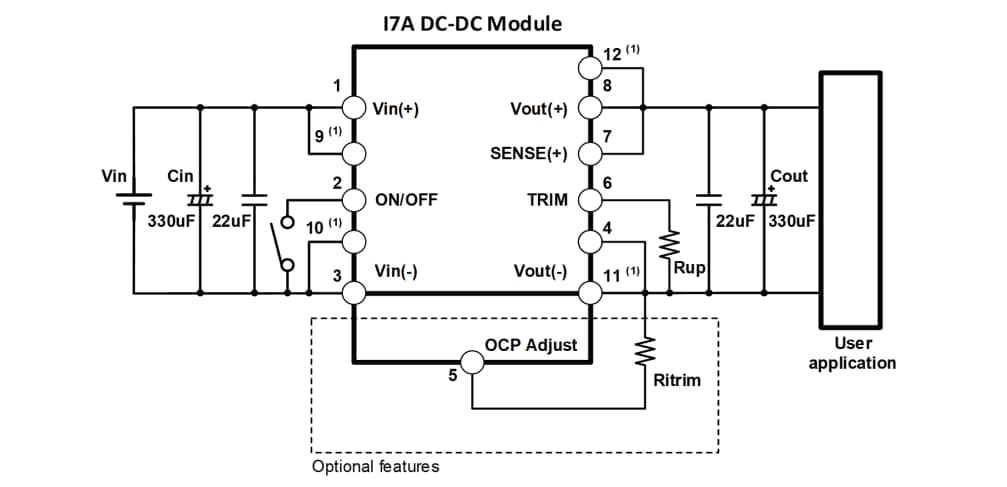 Application Circuit Diagram - TDK-Lambda i7A 400W to 1000W Non-Isolated DC-DC Converters